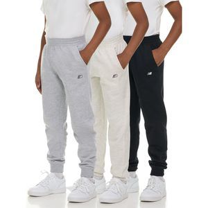 NEW New Balance Boys Fleece Jogger 3 Pack - Kids Soft Cotton Blend Fleece Sweatp